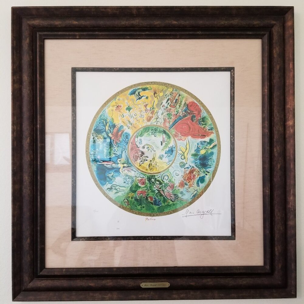 🔻REDUCED❣Paris Marc Shagal 30"x29" framed signed authenticated limit lithograph